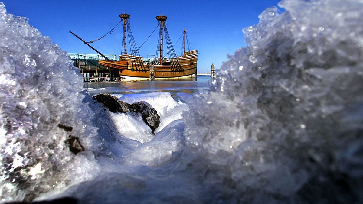 Mayflower II winter in Plymouth