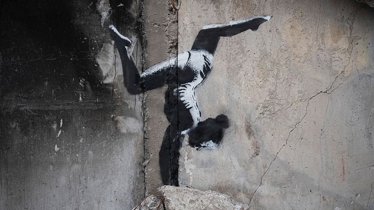 Banksy’s gymnast artwork