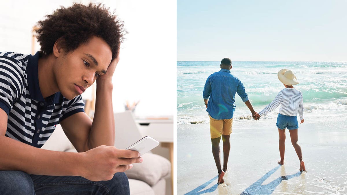 split, beach and frustrated teen