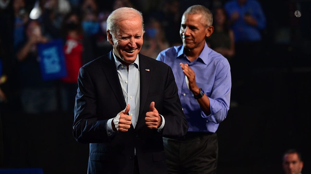 Biden and Obama at a rally