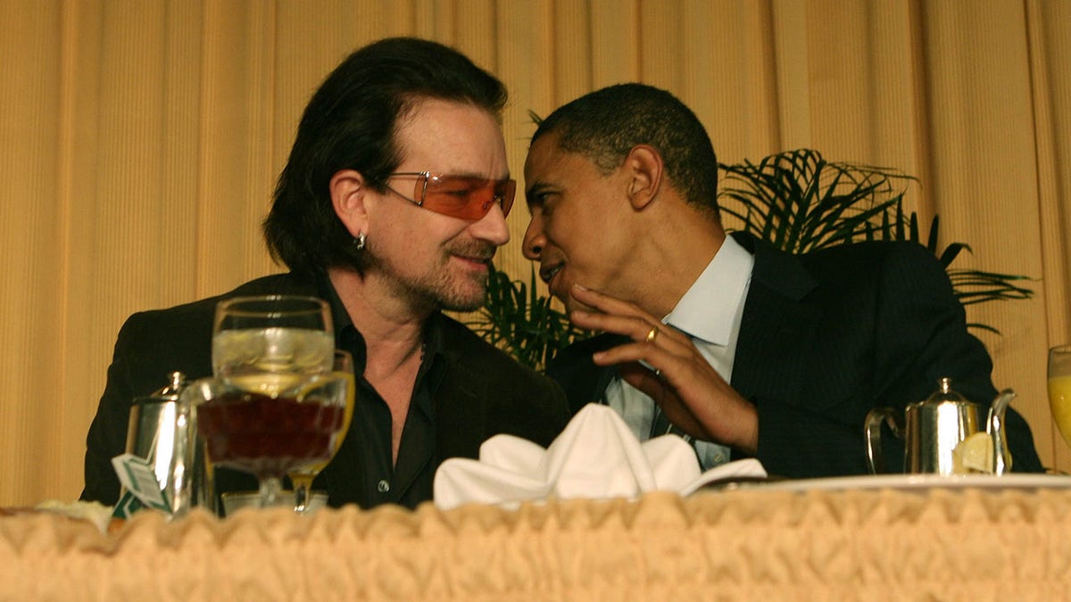 Bono talking to Obama
