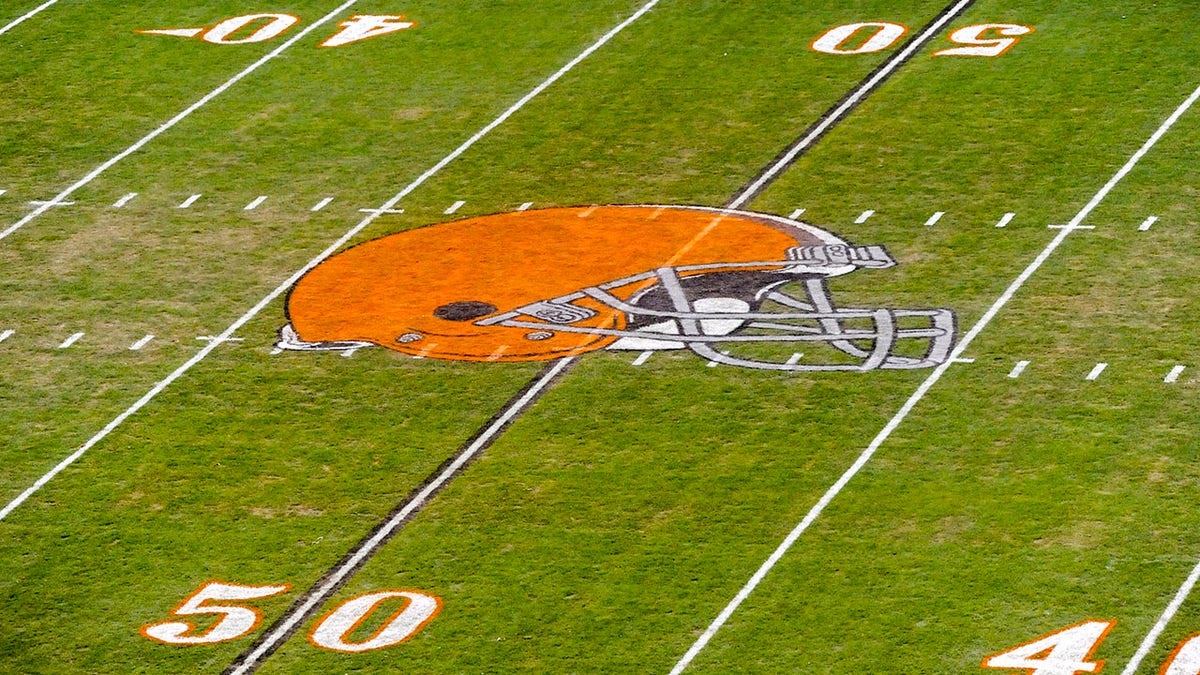 Browns logo on field