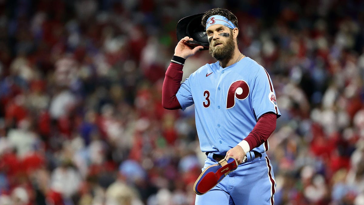 Watch Bryce Harper tear up the moment he saw his bride for the