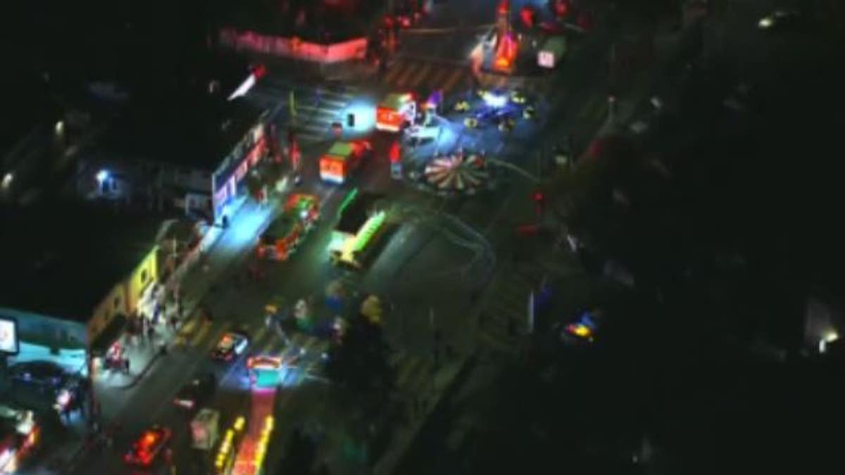 Aerial views on carnival crash scene