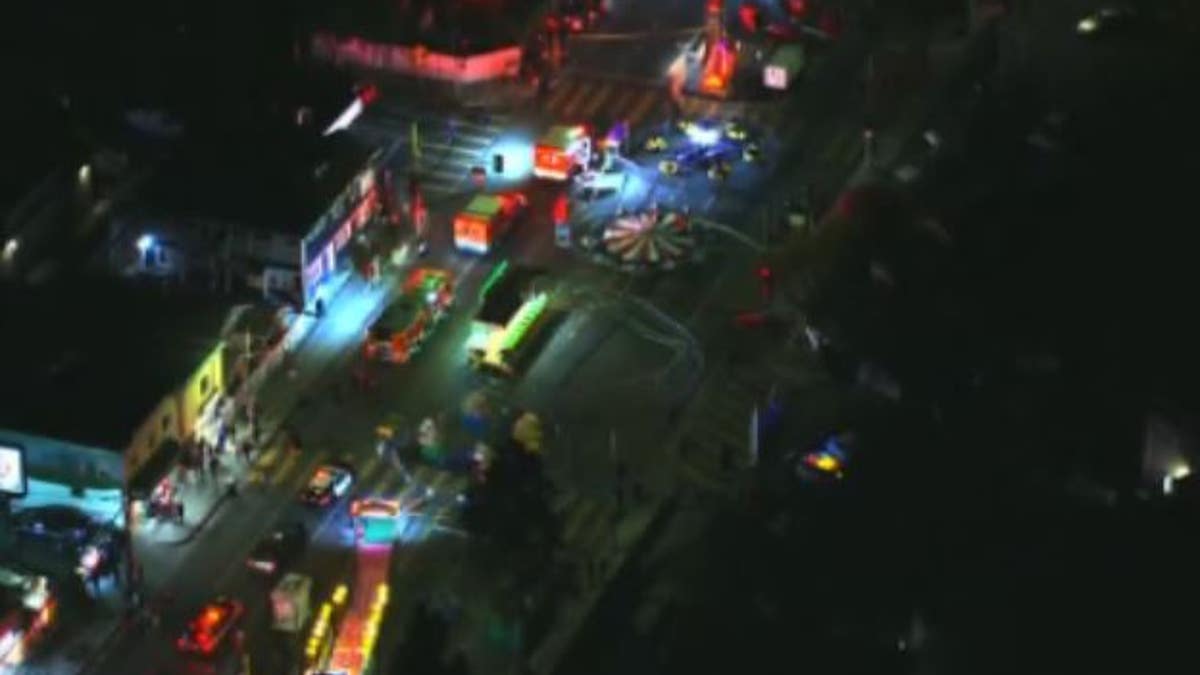 Aerial views on carnival crash scene