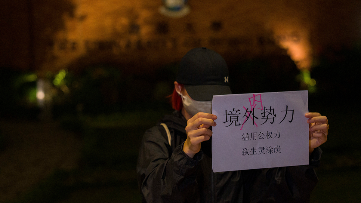 Protestor in Hong Kong