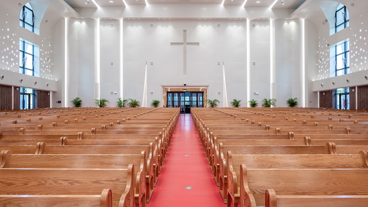 The scene inside the bright Church