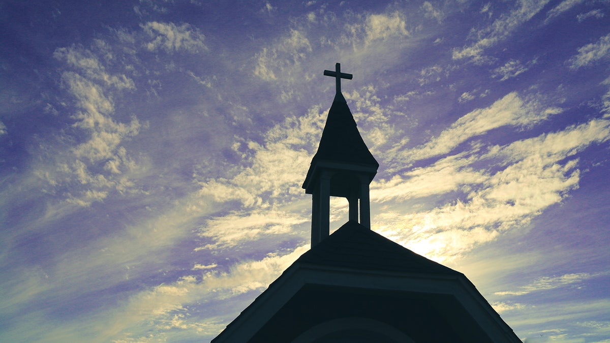 church against cloudy sky