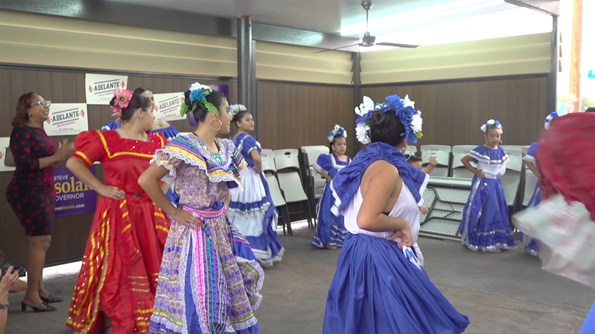 Mexican dancers at a political event in Nevada