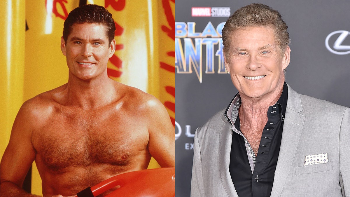 David Hasselhoff on Baywatch and red carpet grey blazer