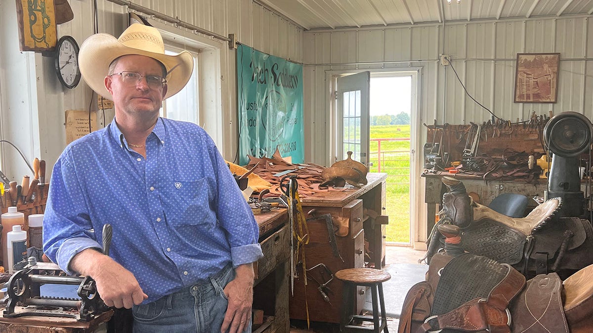 cowboy and saddle maker Drew Clark