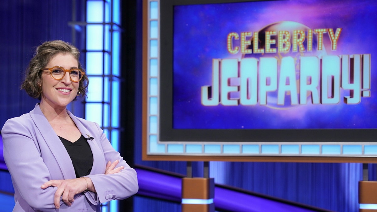 Mayim Bialik hosting "Jeopardy!"