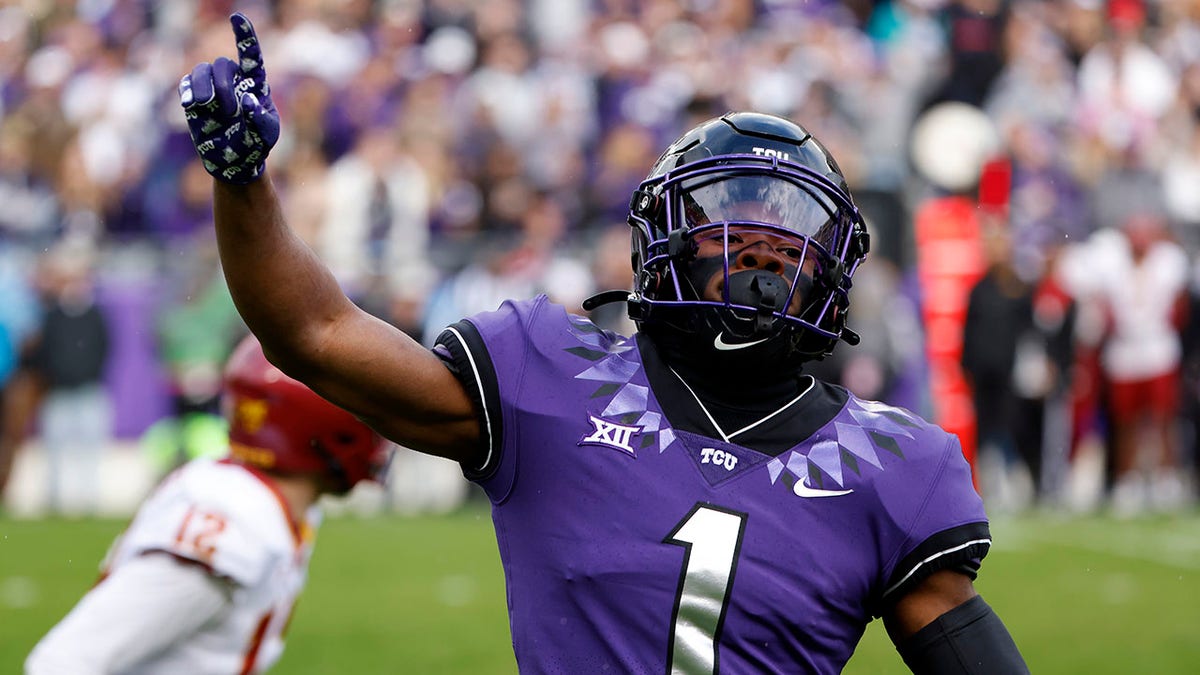 TCU cornerback celebrates