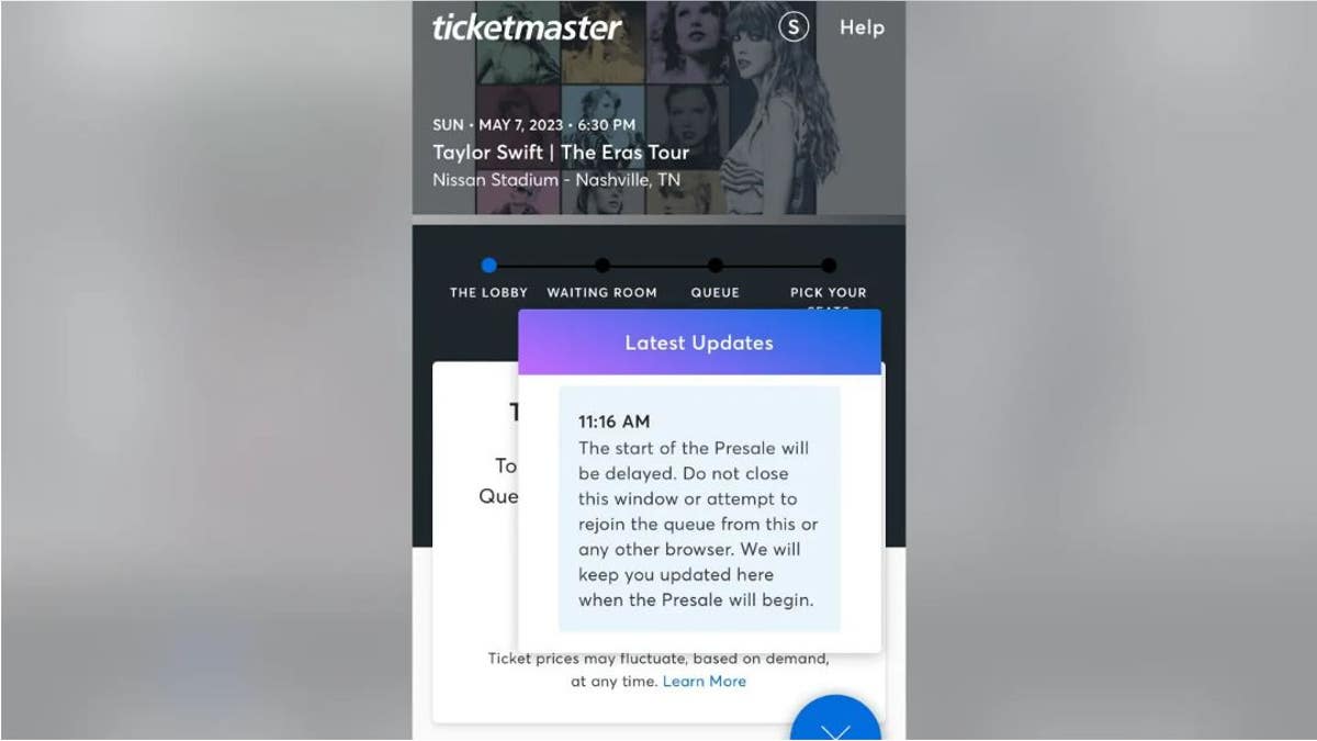 The Ticketmaster queue for Taylor Swift tickets