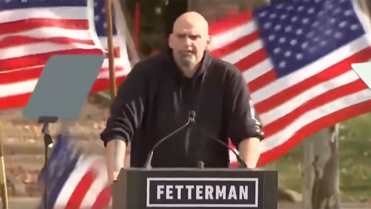 Flags fall behind Fetterman