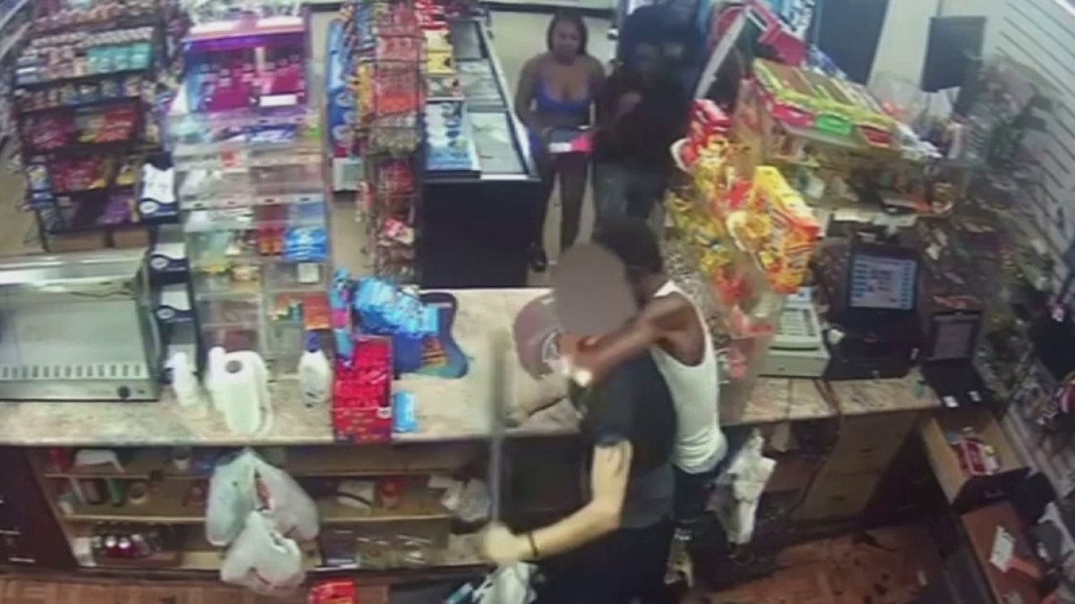 suspect attacking cashier