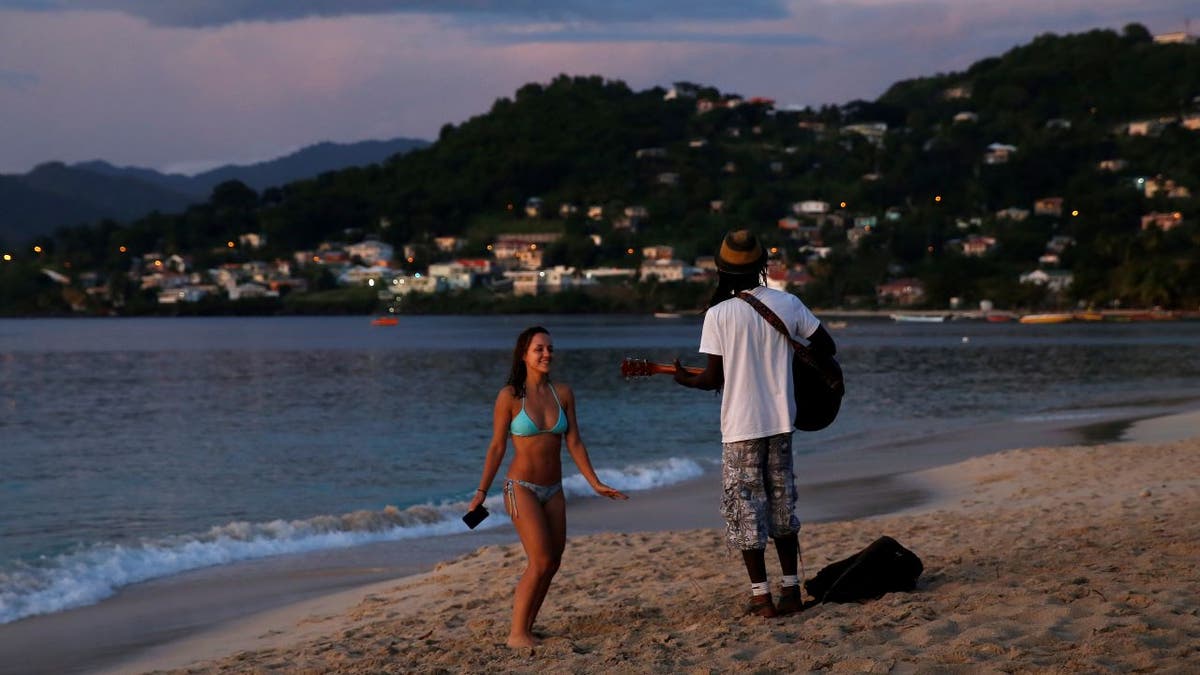 Beachgoer in Grenada