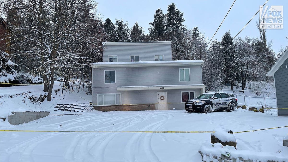 University of Idaho student house with snow