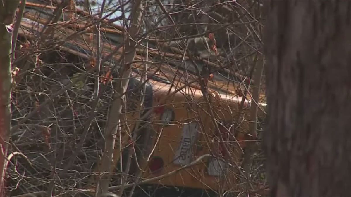 Bus overturned in the brush in Kentucky