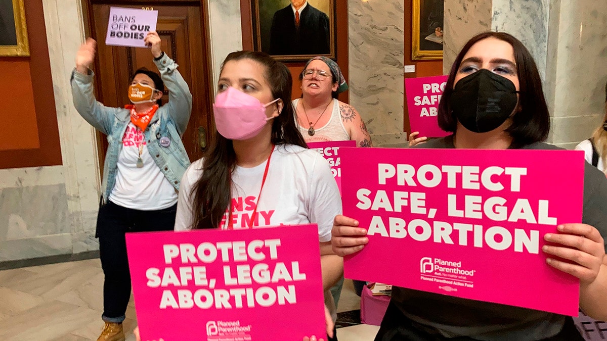 Abortion-rights supporters at state Capitol