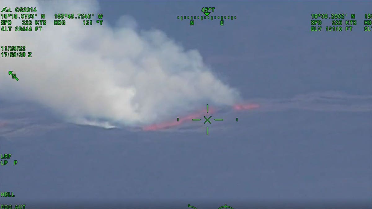 coast guard footage still of mauna loa eruption