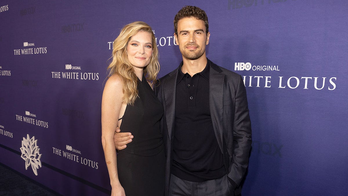 Meghann Fahy and Theo James at a premiere