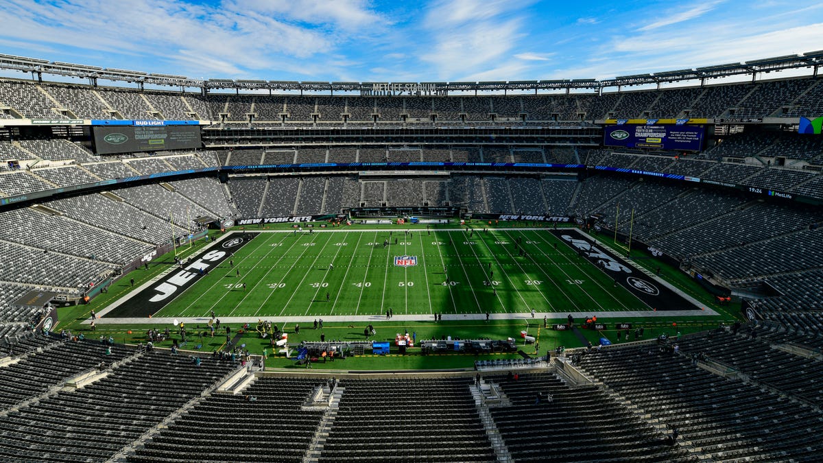 A general overall aerial view of MetLife Stadium, Jan. 24, 2023