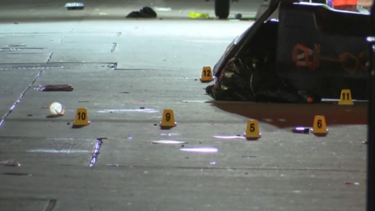 evidence markers on street