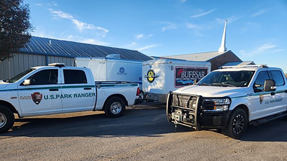 park ranger vehicles on scene