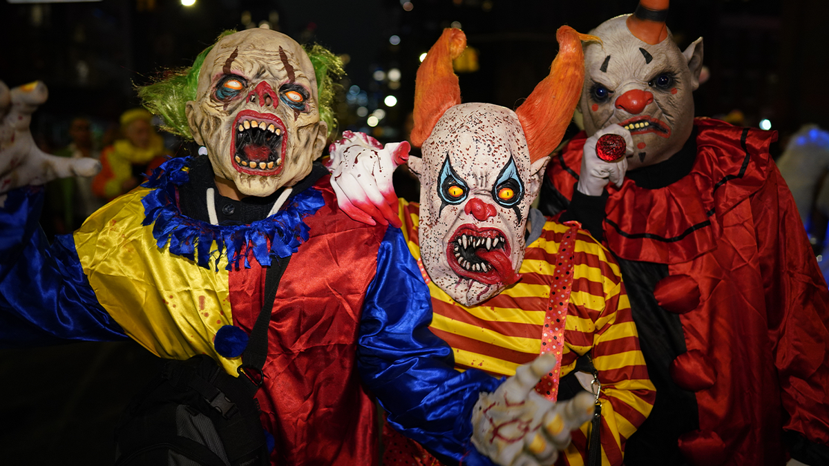 scary clowns at New York City Halloween parade