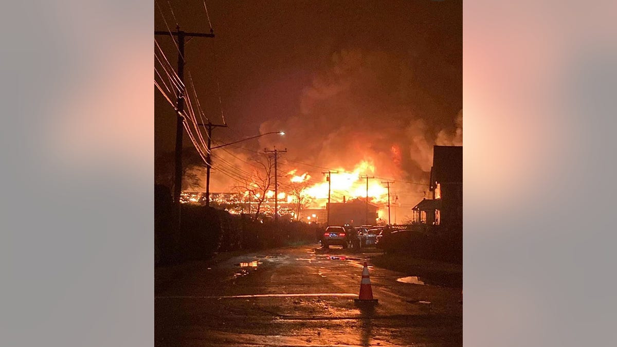 massive blaze at old mystic marina