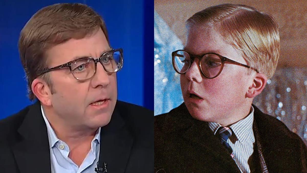 A split of Peter Billingsley in "A Christmas Story" as a child and on Fox & Friends on Tuesday.
