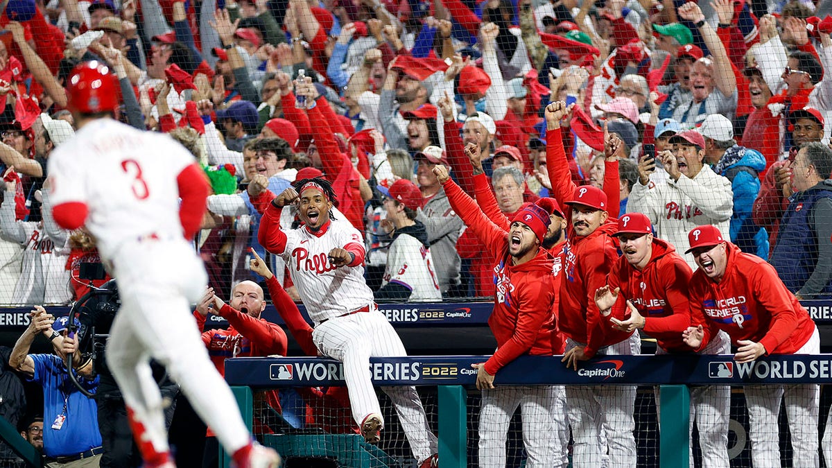 Phillies celebrate home run