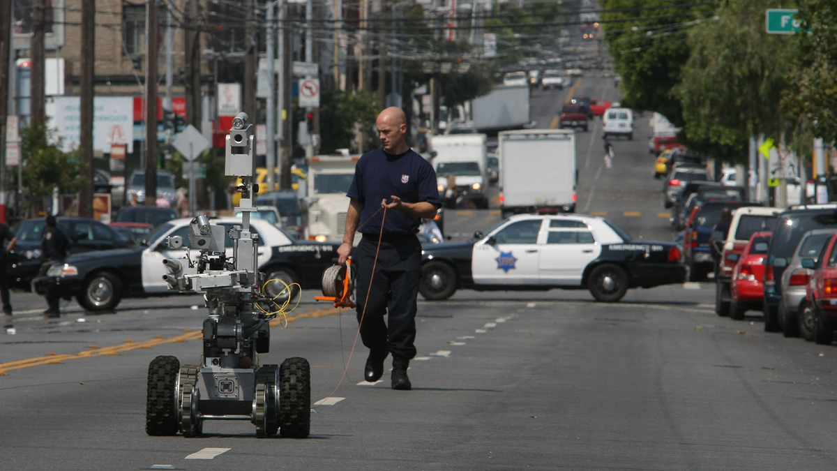 San Francisco robot on street