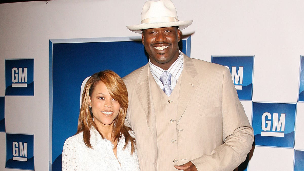 Shaquille O'Neal with his wife, Shaunie