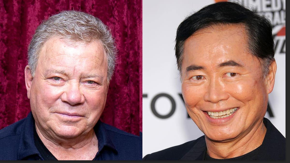 A split of William Shatner and George Takei