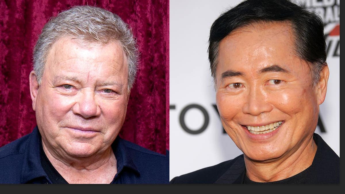 A split of William Shatner and George Takei