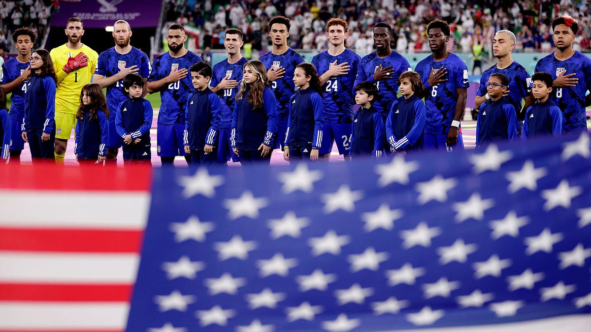 Team USA during national anthem