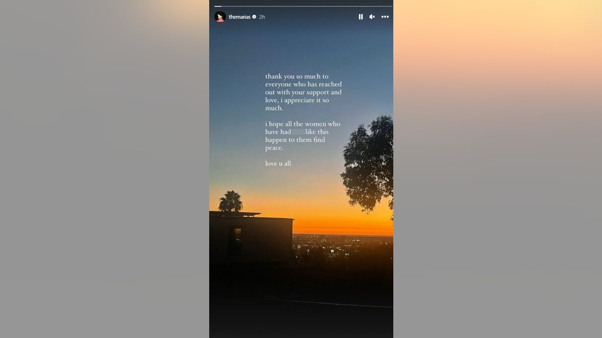 Maria Zardoya shared a sunset snap overlooking Los Angeles