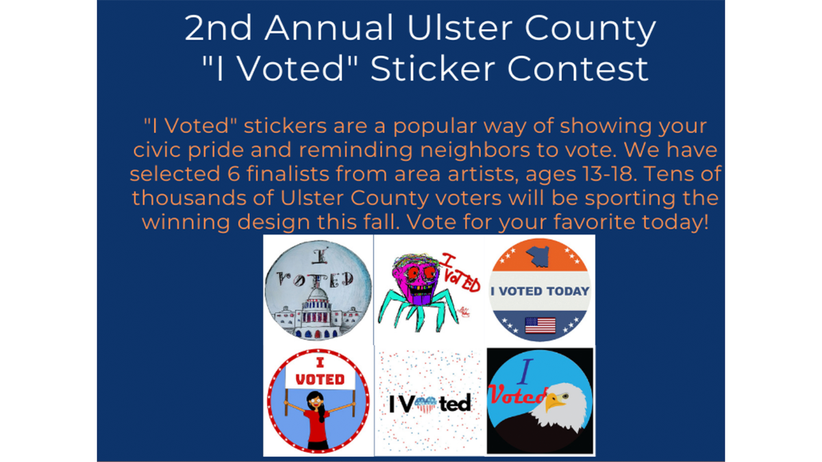 Line up of contestants for Ulster "I Voted" sticker 