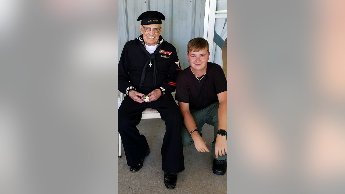 Caleb Peardon with veteran