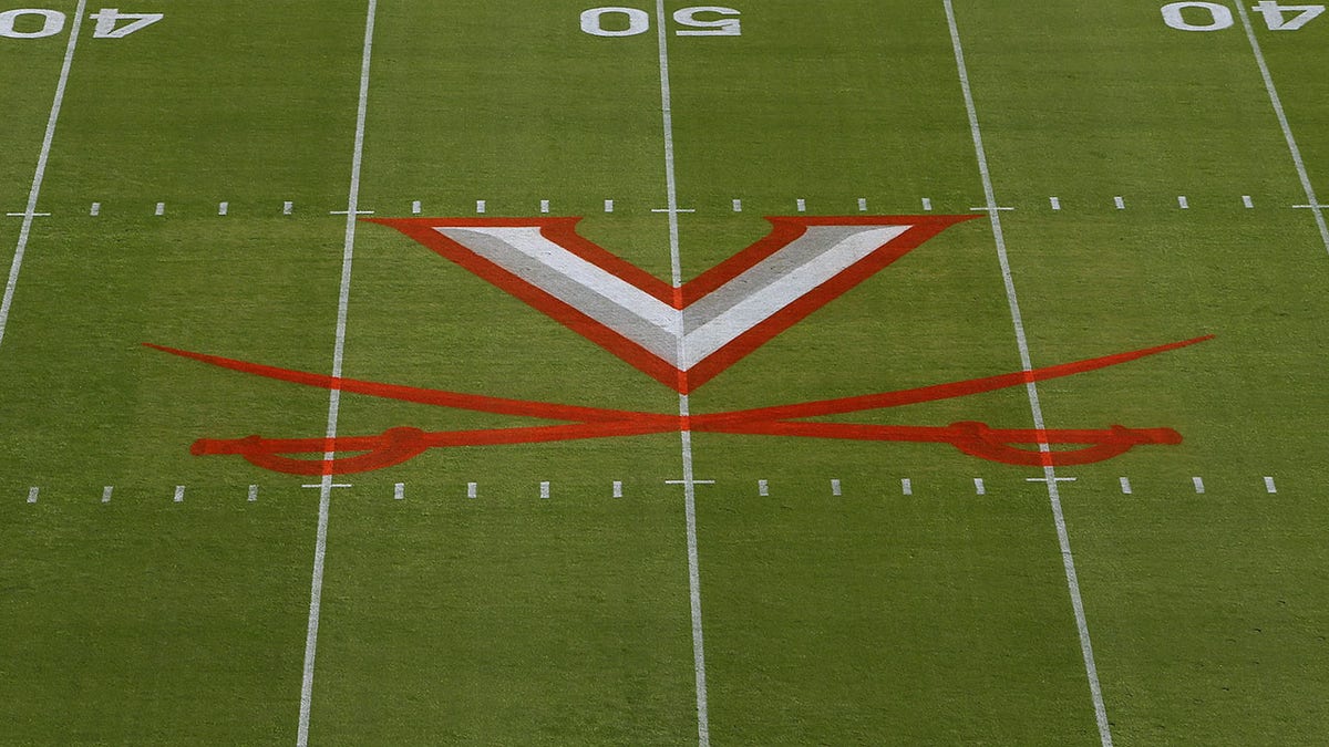 Virginia logo on field