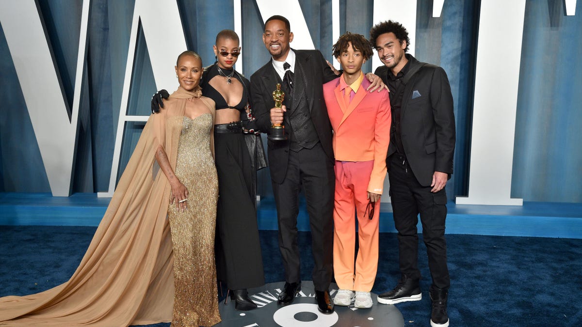 Will Smith celebrates Oscar win with family at Vanity Fair party