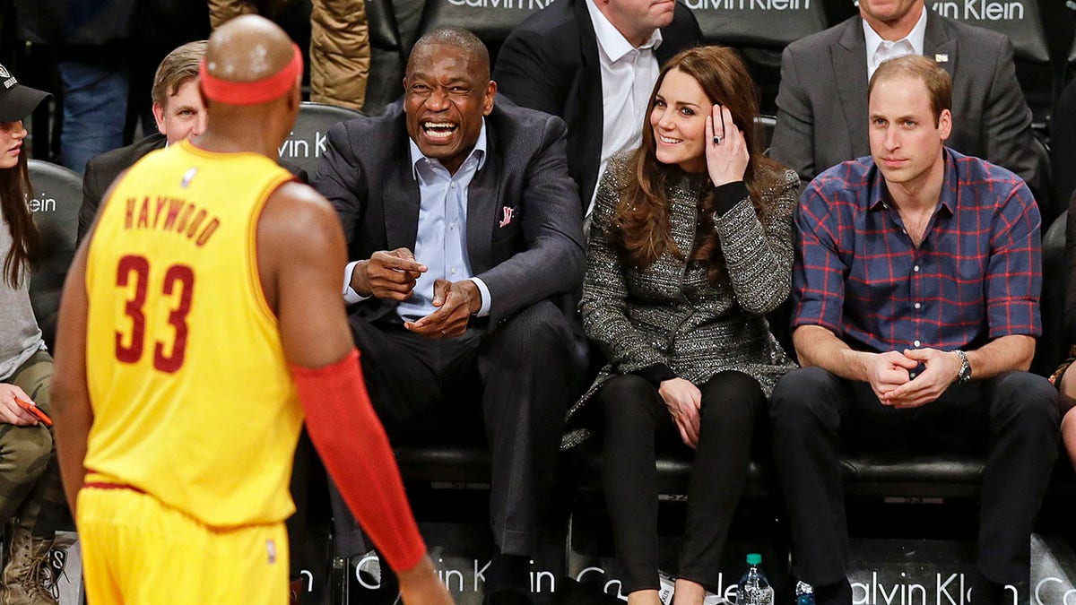 Prince William and Kate Middleton at a Brooklyn Nets game in 2014