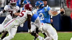 Alabama's Dallas Turner hits Ole Miss' Jaxson Dart with brutal facemask grab, pushes QB's head into dirt