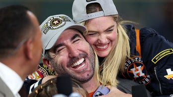 Kate Upton crashes FOX set to celebrate with husband Justin Verlander: 'He’s such an artist out there'
