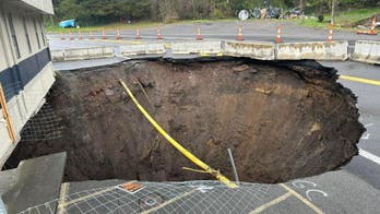 West Virginia police department threatened to be swallowed up by large sinkhole