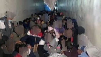 Mexican authorities stop tractor-trailer crammed with more than 120 illegal migrants