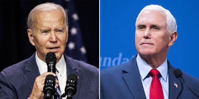 El presidente Biden, a la izquierda, y el exvicepresidente Mike Pence.