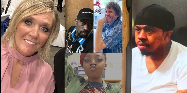 Other victims of the shooting. Clockwise: Kellie Pyle, Lorenzo Gamble, Randall Blevins, Brian Pendleton, and Tyneka Johnson. 